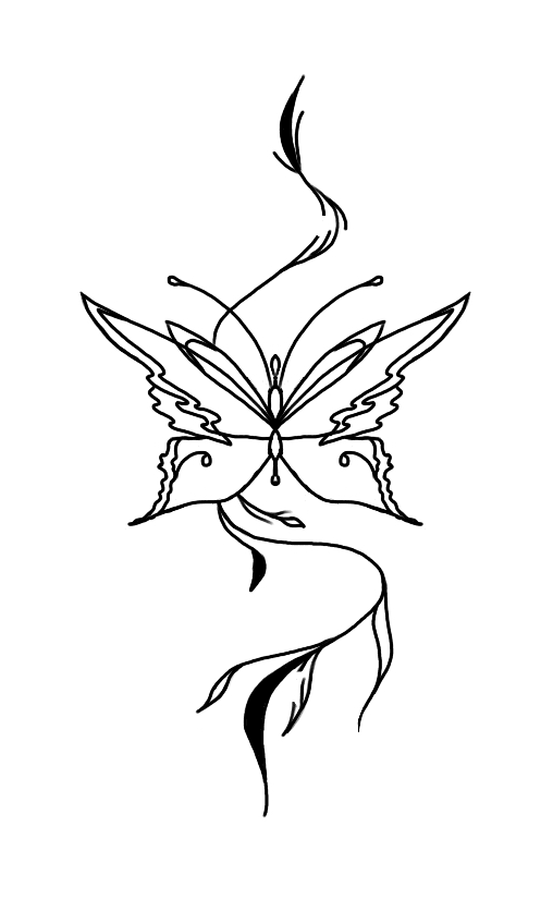 H&M x Coloreel butterfly line art design