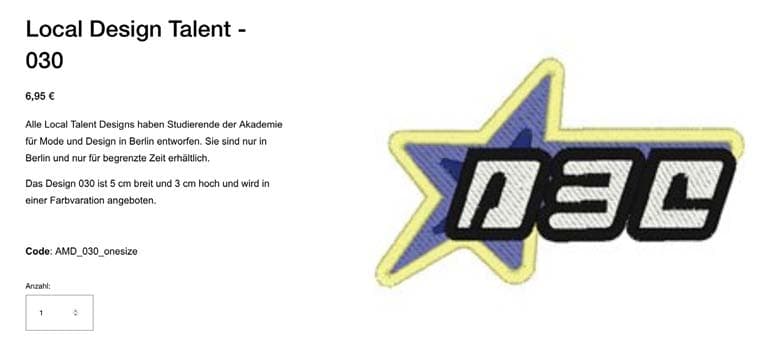 H&M x Coloreel final embroidered star design product listing